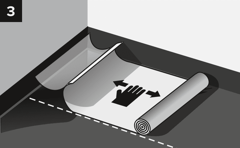 Снять защитную пленку с рулона гидроизоляции